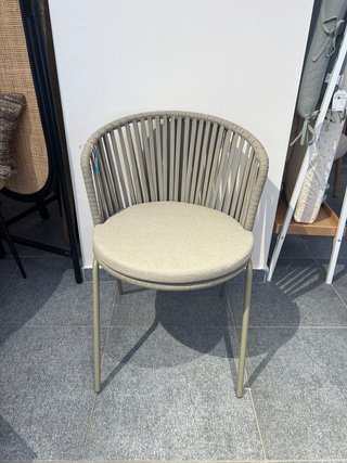 Sedia Saconca Kave home corda e acciaio verde