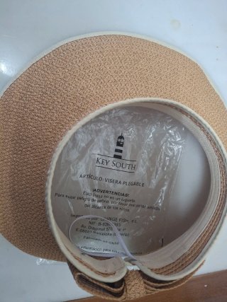 Visera gorra plegable beige y marrón