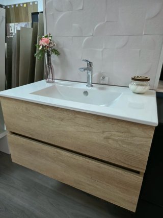 Mueble de baño suspendido madera