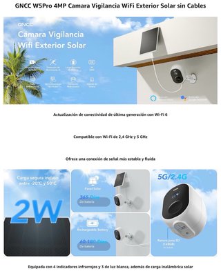 NUEVO! Cámara Vigilancia 2K 4MP Solar Exterior