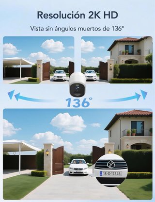 NUEVO! Cámara Vigilancia 2K 4MP Solar Exterior