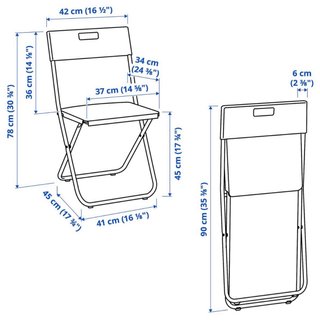 Silla plegable Ikea blanca TENGO 6  NO REGATEO