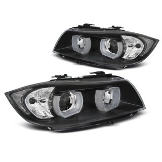 Faros Xenon Angel eyes Led para BMW Serie 3 E90 E9