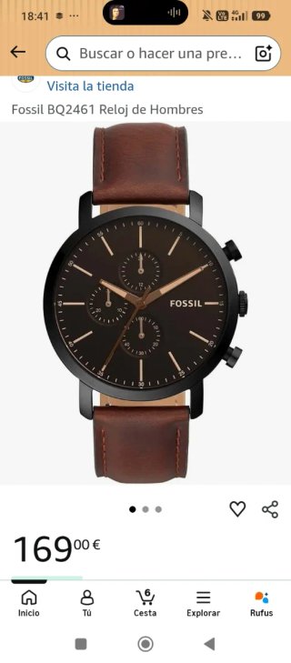 Reloj Fossil Negro y Marrón