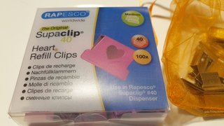 Rapesco Supaclip 40 + 100 clips corazón