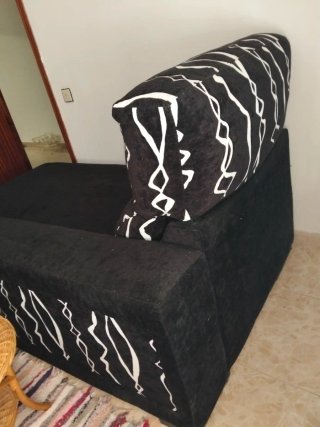 Sofá Chaise Longue Negro y Blanco
