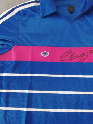 Maglia Francia 1984 autografata Platini