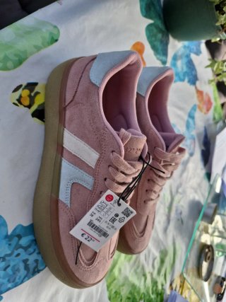 Zapatillas de piel rosa Talla 38