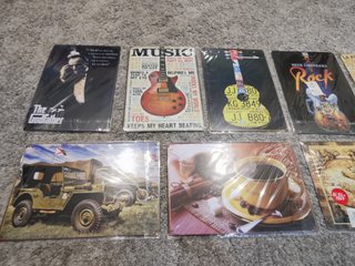 Lote 10 Placas Metálicas Decorativas