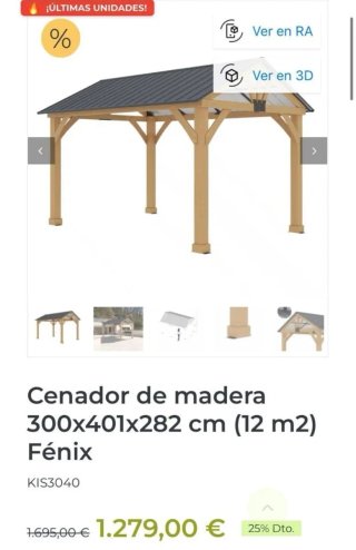 Gardiun Cenador de madera Fénix 12 m2