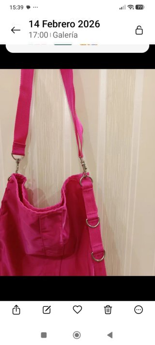 Bolsa de nylon rosa
