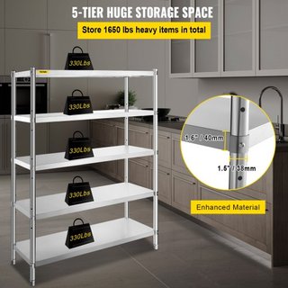 Unidad de Estantería de 48x18.5 Pulgadas Estantes de Almacenamiento Unidades de Estantería de 5 Niveles y Almacenamiento Estante Ajustable Unidad de Almacenamiento Estantes con Pies Ajustables Est...