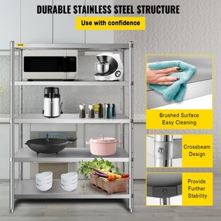 Unidad de Estantería de 48x18.5 Pulgadas Estantes de Almacenamiento Unidades de Estantería de 5 Niveles y Almacenamiento Estante Ajustable Unidad de Almacenamiento Estantes con Pies Ajustables Est...