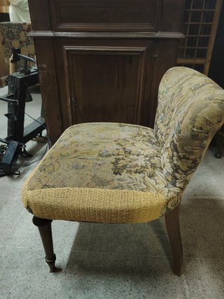 Sedia Vintage Tessuto Floreale Legno