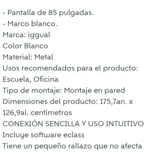Pizarra Interactiva Iggual 85 + Proyector Ricoh