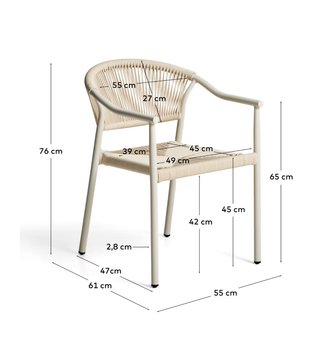 Sedia Livadia Kave home alluminio beige