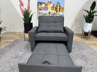 Sofá cama 90cm 1 plaza tela gris