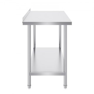 Mesa de Trabajo de Acero Inoxidable de 24 x 48 x 36 Pulgadas, Mesa de Preparación de Alimentos Comercial, Mesa de Trabajo Pesada, Mesa de Trabajo de Metal con Altura Ajustable para Restaurante, Ho...