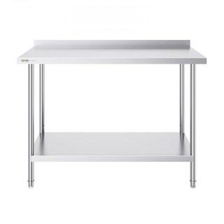 Mesa de Trabajo de Acero Inoxidable de 24 x 48 x 36 Pulgadas, Mesa de Preparación de Alimentos Comercial, Mesa de Trabajo Pesada, Mesa de Trabajo de Metal con Altura Ajustable para Restaurante, Ho...