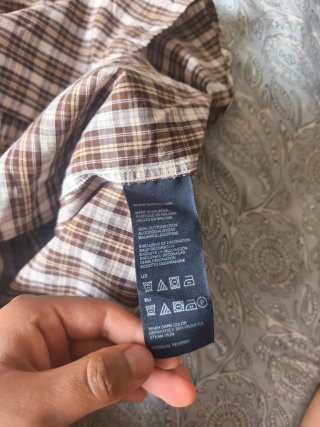 Camisa Tommy Hilfiger cuadros marrón y blanco