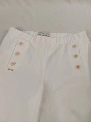 Pantaloni Bianchi a Gamba Ampia Made in Italy
