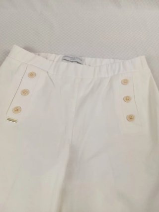 Pantaloni Bianchi a Gamba Ampia Made in Italy