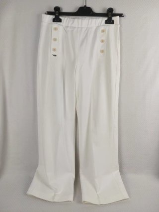 Pantaloni Bianchi a Gamba Ampia Made in Italy