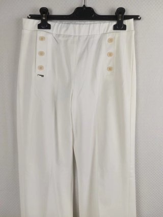 Pantaloni Bianchi a Gamba Ampia Made in Italy