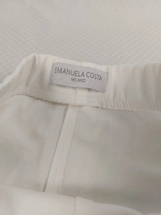Pantaloni Bianchi a Gamba Ampia Made in Italy