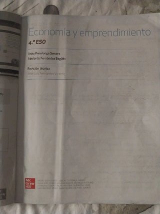 Economía y emprendimiento 4 ESO