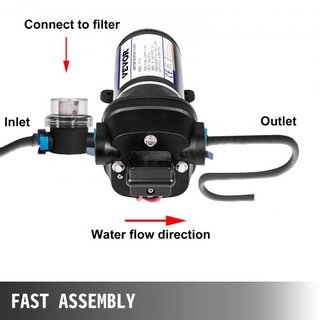 Bomba de Diafragma de Agua a Presión, Bomba de Agua de Diafragma de Alta Presión FL-40 de 12V, Bomba de Agua Autocebante de 2.7 bar (40PSI), Bomba de Refuerzo para Nebulización de 17L/MIN para Car...
