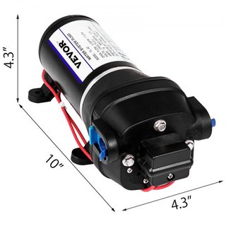 Bomba de Diafragma de Agua a Presión, Bomba de Agua de Diafragma de Alta Presión FL-40 de 12V, Bomba de Agua Autocebante de 2.7 bar (40PSI), Bomba de Refuerzo para Nebulización de 17L/MIN para Car...
