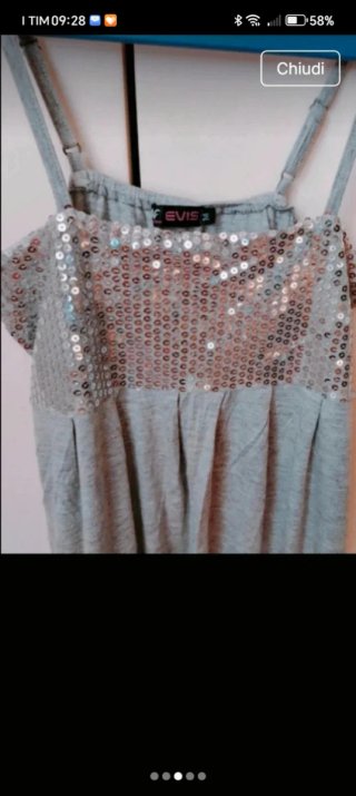 Evis top donna maglina cotone paillettes tg. M