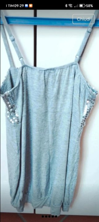 Evis top donna maglina cotone paillettes tg. M