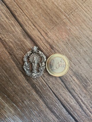 Medalla Antigua Plata Virgen del Pilar
