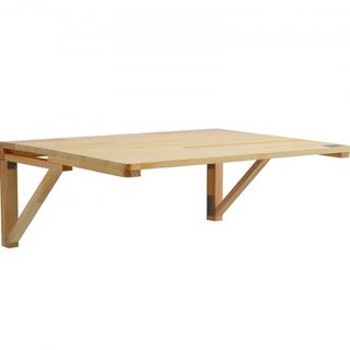 Mesa Plegable Montada en la Pared, Mesa de Hoja Caída de 31.5" x 23.62" Montada en la Pared, Escritorio Flotante de Madera con Soporte de Hierro, Escritorio Plegable para Espacios Pequeños, Oficin...