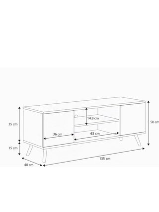 Mueble TV madera y blanco