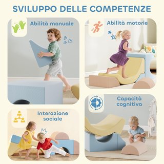 Juego de 5 Construcciones Blandas para Niños de 1.5-8 Años, Set de Juguetes de Bloques Blandos de Espuma y Terciopelo, Juguetes para Escalar para Sala de Estar, Habitación Infantil, Multicolor