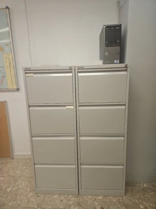 Cajonera Archivador Metálico 4 Cajones Gris.
