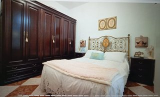 Dormitorio completo madera oscura