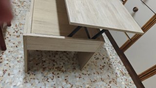 Mesa auxiliar madera beige