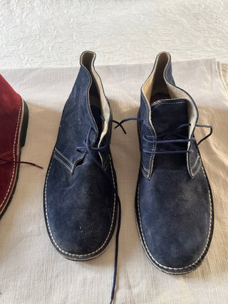 Zapatos Pisacacas Hombre Azul y Rojo de piel 49.
