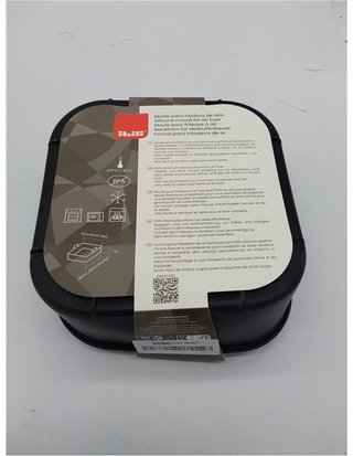 IBILI - Recipiente Cuadrado para Freidora de Aire - 20 x 20 x 7 cm - Fabricado en Silicona platino 100%