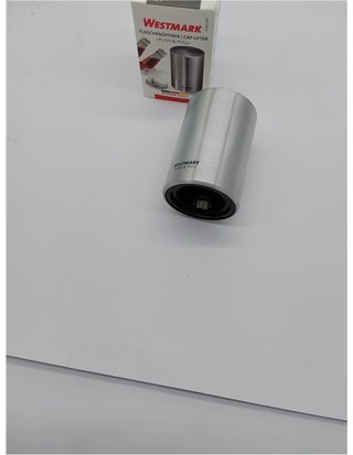 Westmark Abrebotellas automático/elevador de tapas - Para abrir botellas con tapa tipo chapa - Aluminio satinado - Push&Pull - Plate