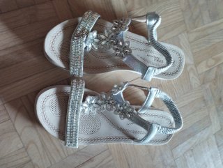 Sandalias plateadas mujer talla 38
