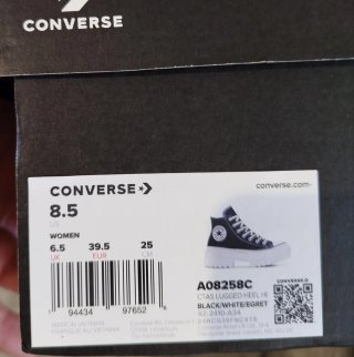 Converse plataforma negras talla 39.5