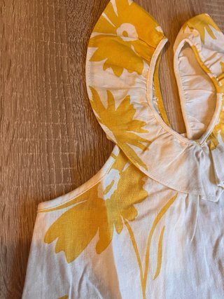 Vestido Zara Lino Flores Amarillas T116
