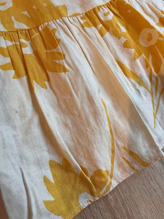Vestido Zara Lino Flores Amarillas T116