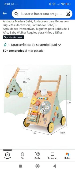 Andador Madera Bebé Montessori