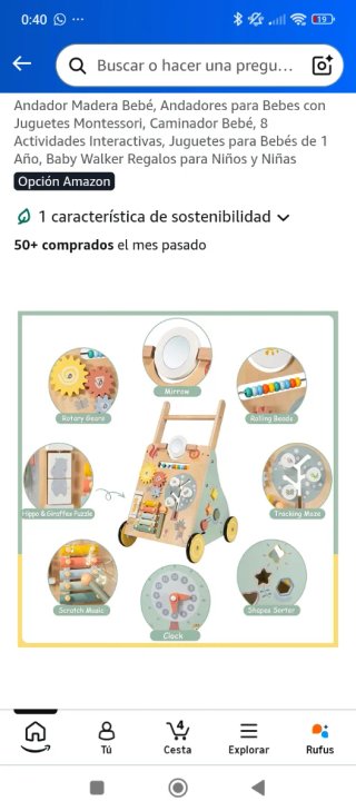 Andador Madera Bebé Montessori